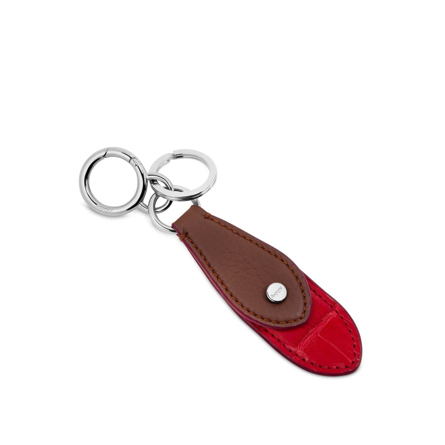 GMT Tag Key Ring & Charm in Soft Grain Leather & Crocodile