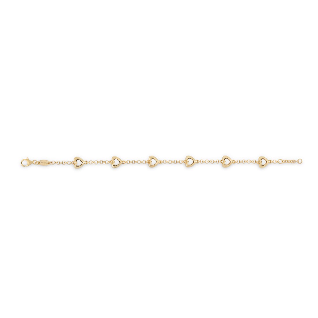 Hearts Bracelet in Sterling Silver Gilt