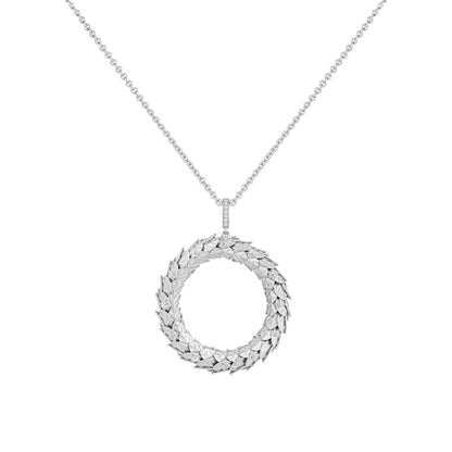 Wreath Pendant in 18ct White Gold with Pavé Diamonds