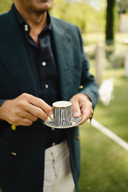 Zebra Espresso Cup and Saucer