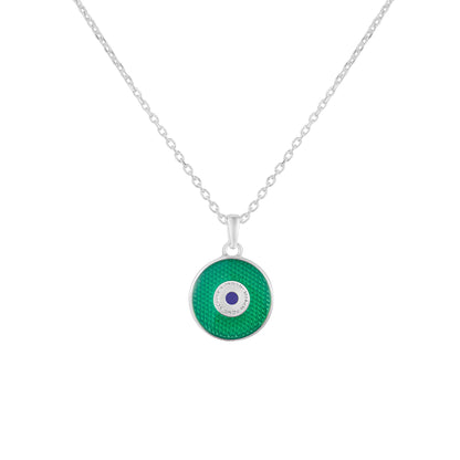 Christmas Cracker with Sterling Silver & Green Enamelled 167 Button Pendant