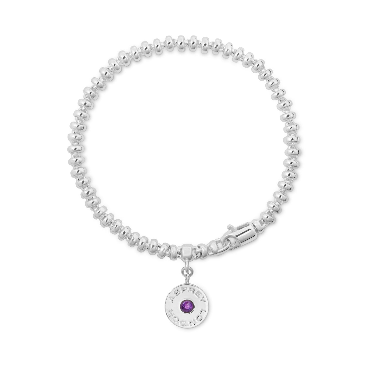 Christmas Cracker with Sterling Silver Asprey London Amethyst Button Bracelet