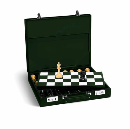 Hanover Chess Board Set in Saddle Leather