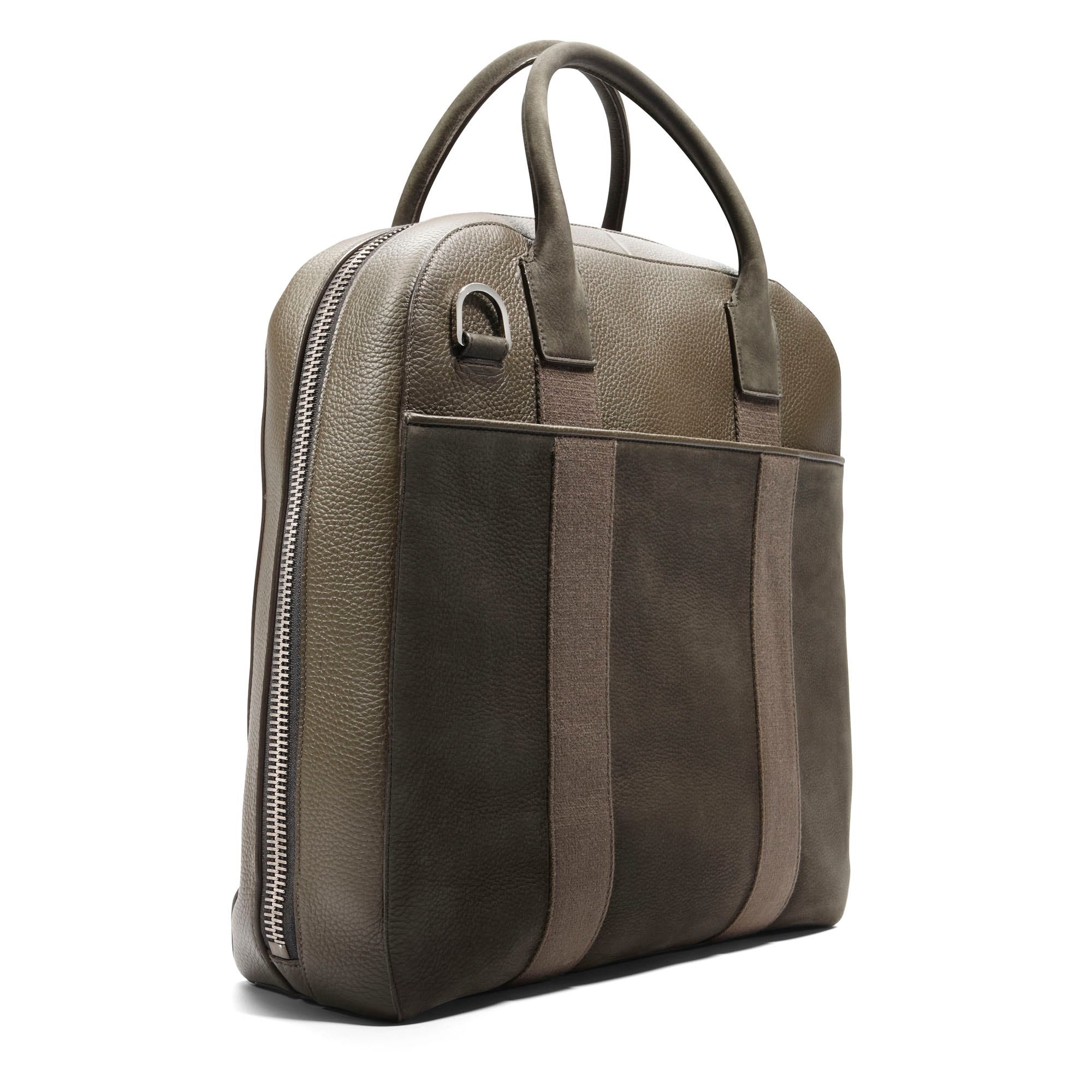 GMT Zip Briefcase in Soft Grain Leather Nubuck Asprey London