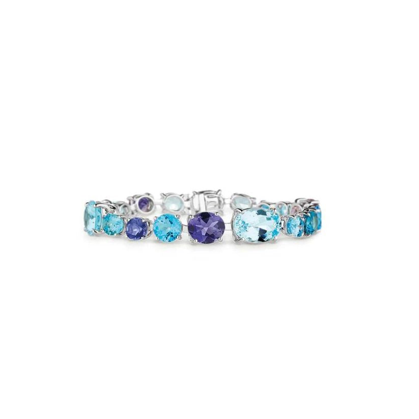 Chaos Bracelet in 18ct White Gold with Blue Topaz and Iolites