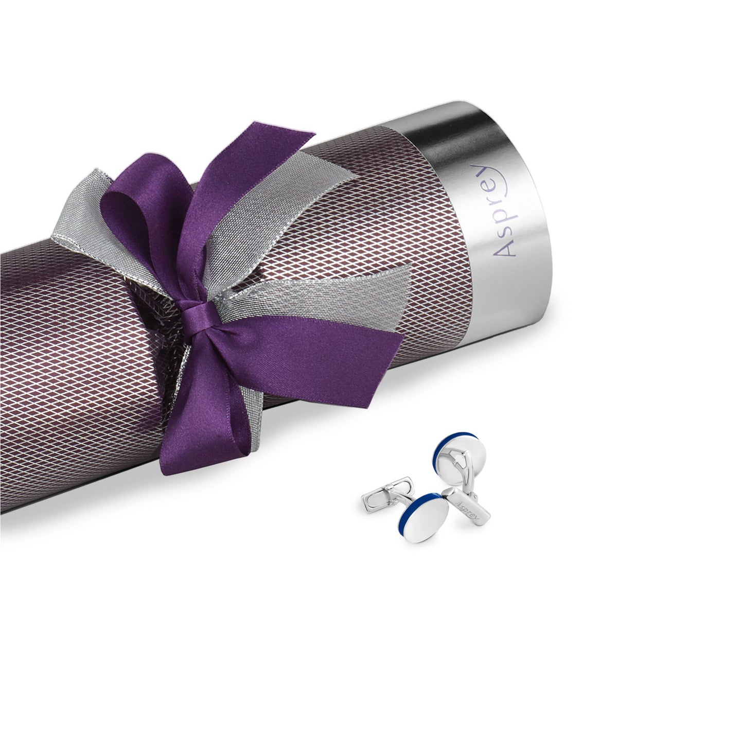 Christmas Cracker with Sterling Silver & Blue Enamelled Cufflinks