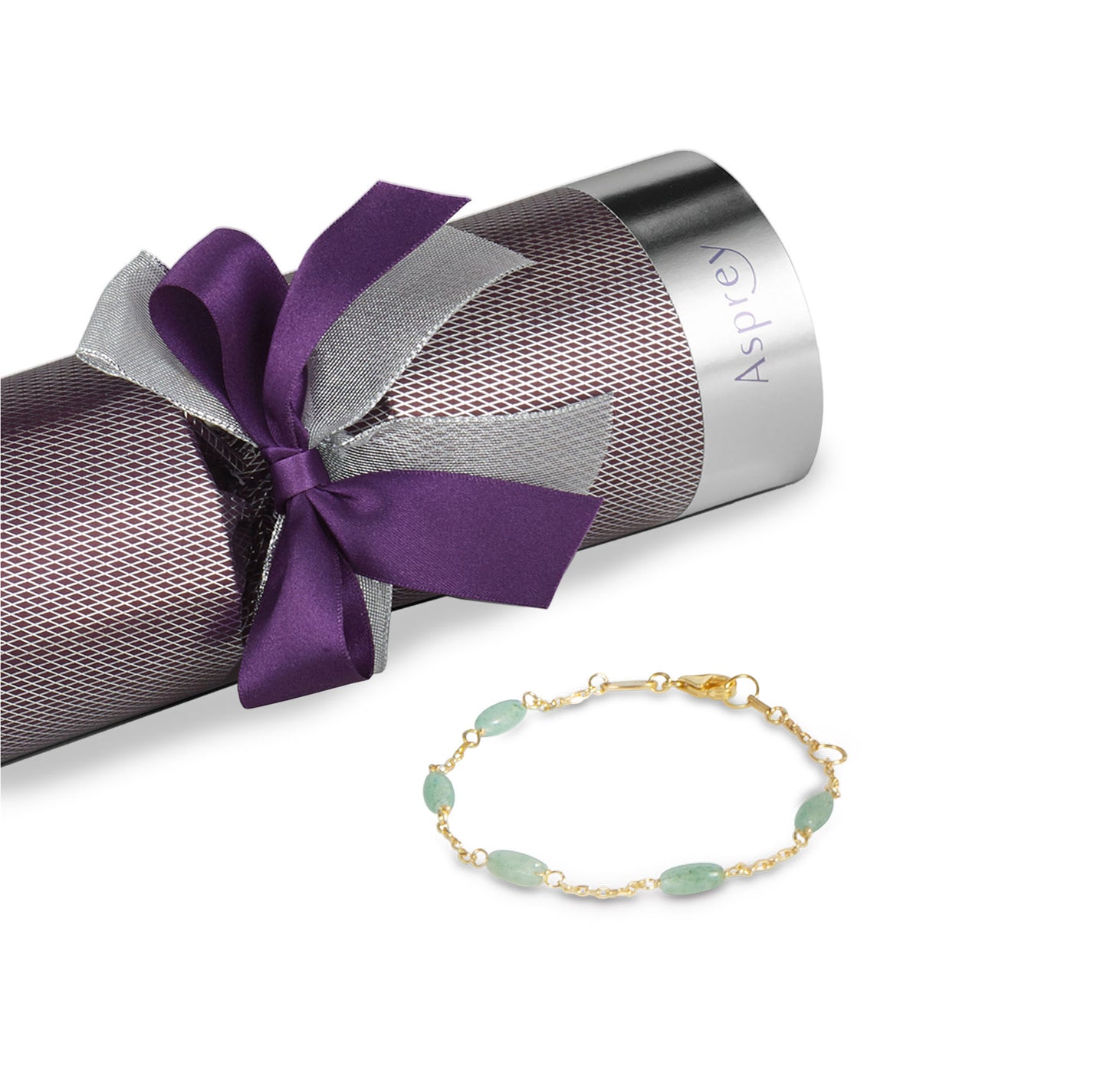 Christmas Cracker with Sterling Silver Gilt & Aventurine Bracelet