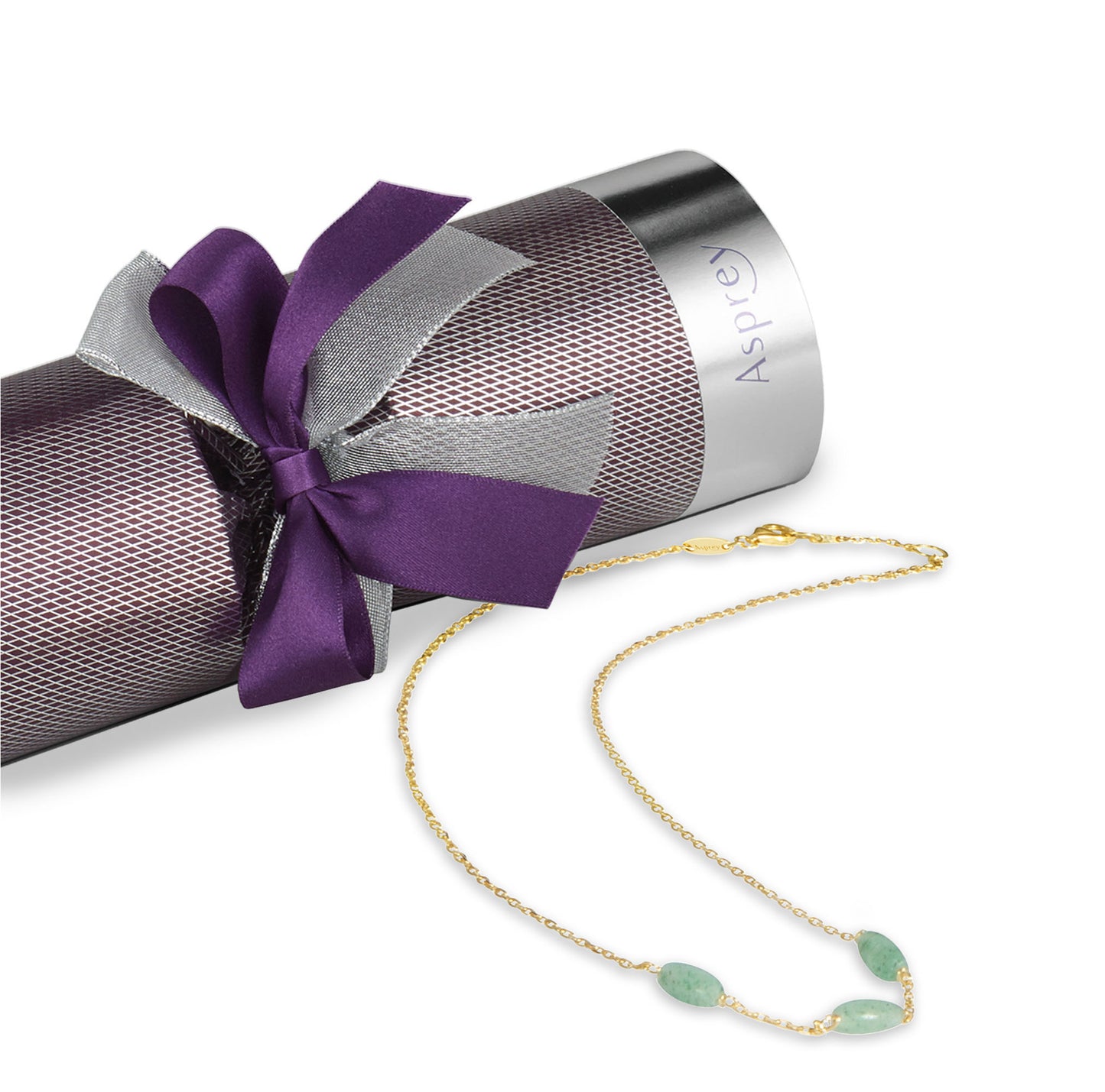 Christmas Cracker with Sterling Silver Gilt & Aventurine Necklace