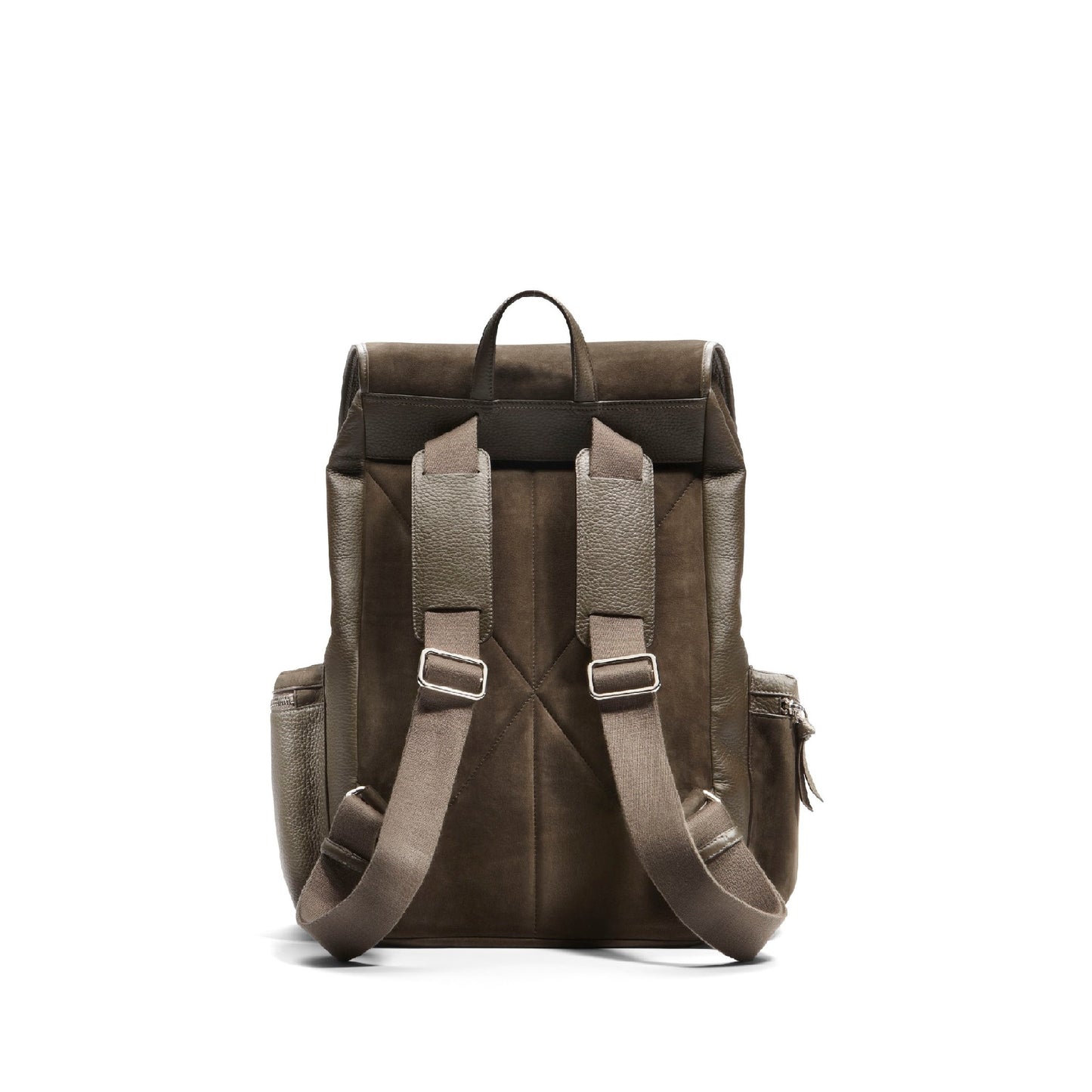 GMT Rucksack in Soft Grain Leather & Nubuck with Striped Webbing