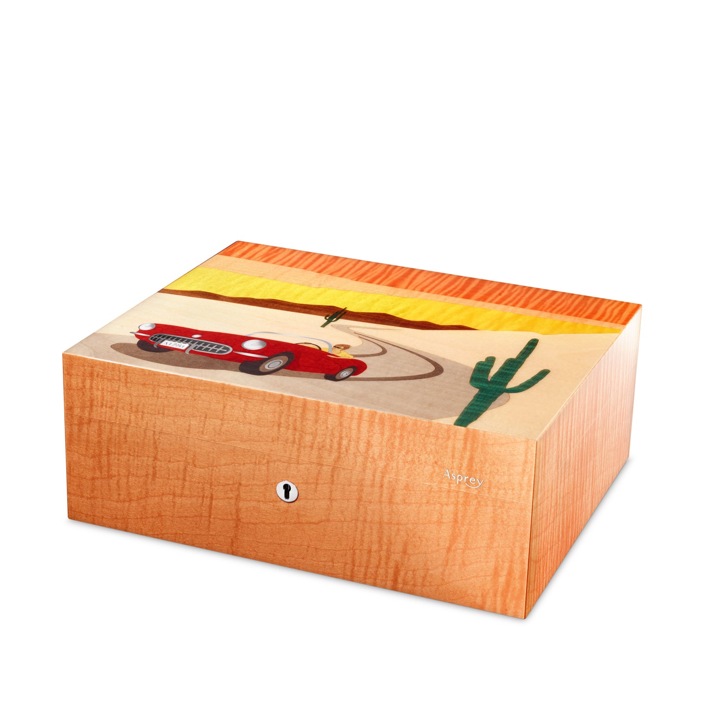 Route 66 Marquetry Watch and Cufflink Box